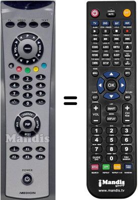 Comandos &agrave; dist&acirc;ncia equivalente Medion MD34598