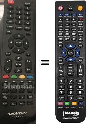 Comandos à distância equivalente RCTZSUN92