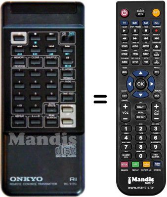 Comandos à distância equivalente RC217C