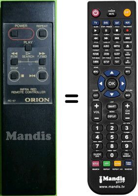 Comandos à distância equivalente RC57