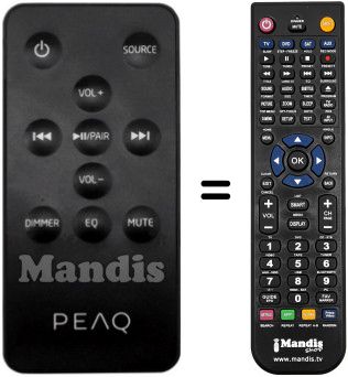 Comandos &agrave; dist&acirc;ncia equivalente Peaq PSB 100 BTB