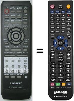 Comandos à distância equivalente VXX2700