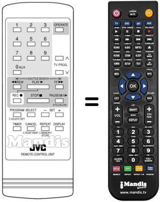 Comandos à distância equivalente JVC PQ21206C