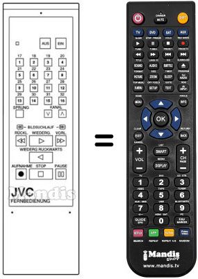 Comandos à distância equivalente JVC PU11099N