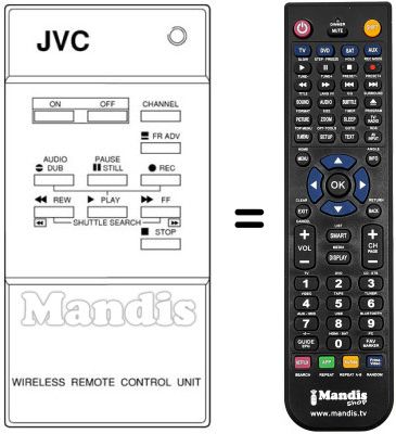 Comandos à distância equivalente JVC PU52097AD-9