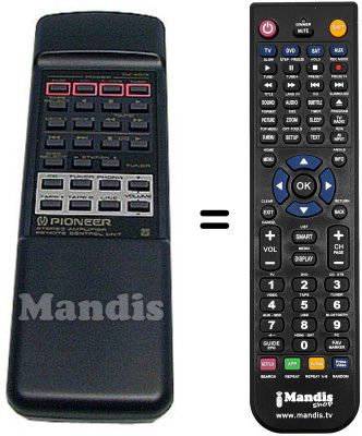 Comandos à distância equivalente Pioneer A-604R