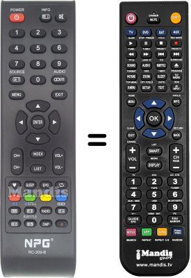 Comandos &agrave; dist&acirc;ncia equivalente Npg NL2212HFB