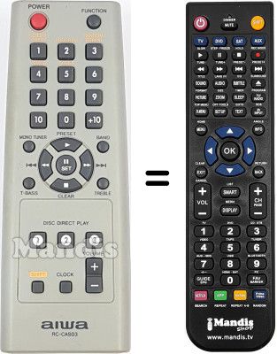 Comandos à distância equivalente RC-CAS03