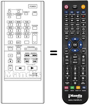 Comandos à distância equivalente RC-V22A