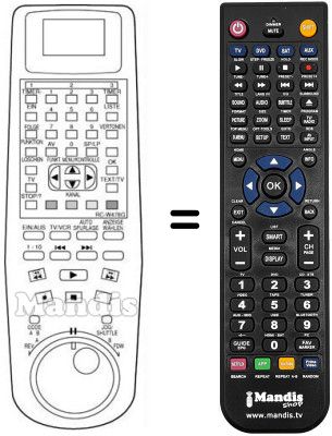 Comandos à distância equivalente RC-W478G