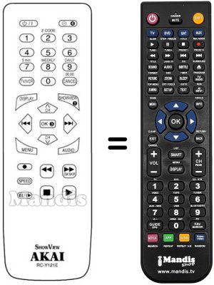 Comandos à distância equivalente Akai VS-G765SEG