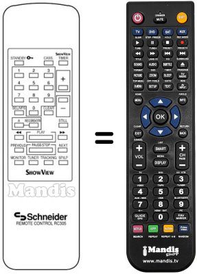 Comandos à distância equivalente RC305