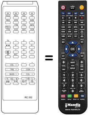Comandos à distância equivalente RC352