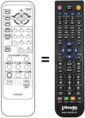 Comandos à distância equivalente RC6X03FE