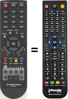 Comandos à distância equivalente RCU-200