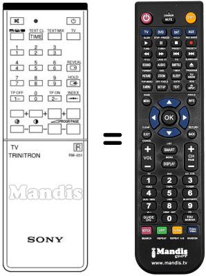 Comandos à distância equivalente Sony A-1470-742-A