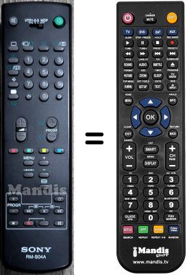Comandos à distância equivalente Sony RM-S04A