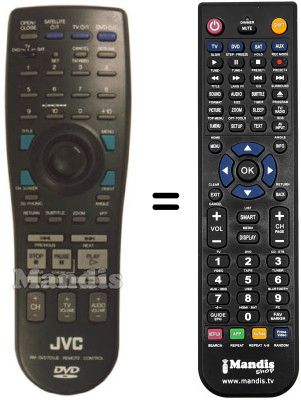 Comandos à distância equivalente JVC XV-D701