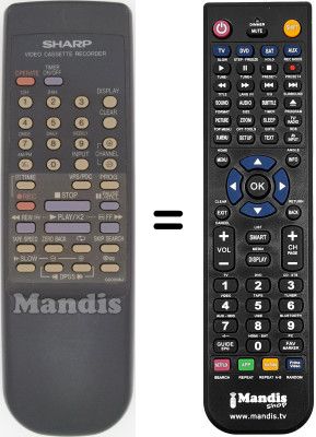 Comandos à distância equivalente Sharp VCA39