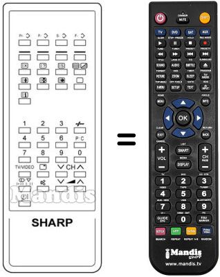 Comandos à distância equivalente RRMCG1014BMSA