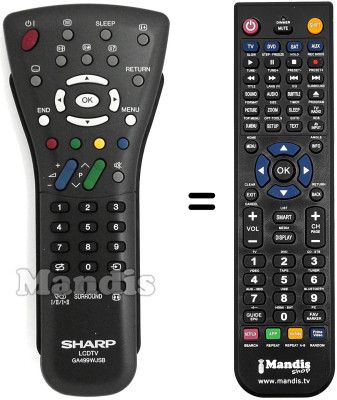 Comandos à distância equivalente Sharp LC-37RA1ERU