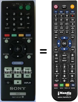 Comandos à distância equivalente Sony BDP-S483