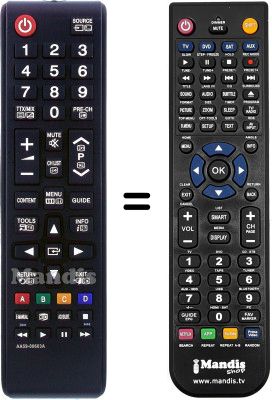 Comandos à distância equivalente Samsung PS51E490B1W/XZG