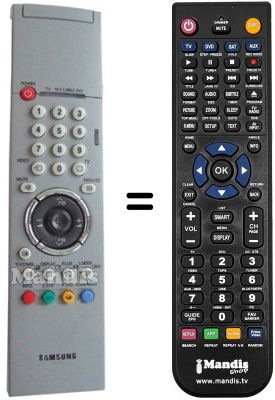 Comandos &agrave; dist&acirc;ncia equivalente Samsung AA59-00143A