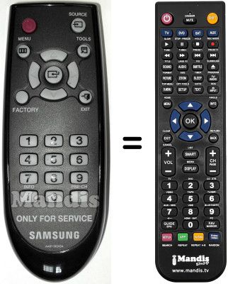 Comandos à distância equivalente Samsung LE37A567P2W/XXE