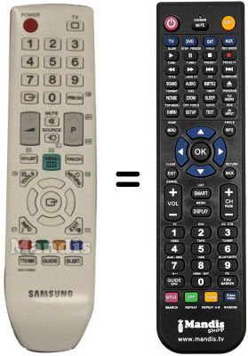Comandos à distância equivalente Samsung BN59-00886A