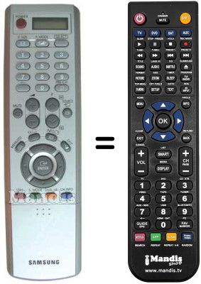 Comandos &agrave; dist&acirc;ncia equivalente Samsung BN59-00378B