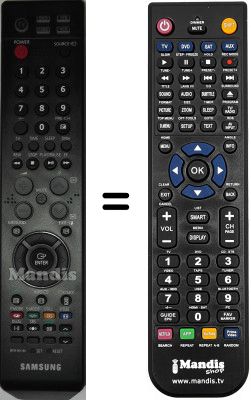 Comandos à distância equivalente Samsung SP50L6HVX / /XEC