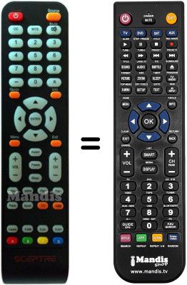 Comandos &agrave; dist&acirc;ncia equivalente SCEPTRE E325HD