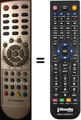 Comandos à distância equivalente SCHNEIDER STFT1997 Comandos à distância equivalente SCHNEIDER STFT1997