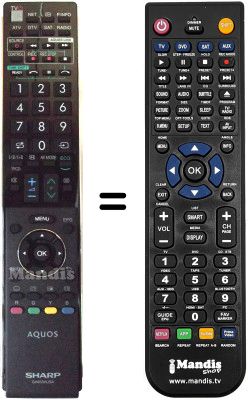 Comandos à distância equivalente Sharp LC46LE824E