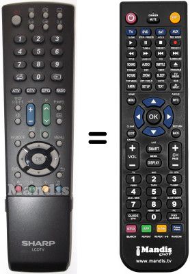 Comandos à distância equivalente Sharp LC-52LE705S