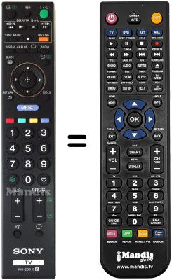 Comandos à distância equivalente Sony KDL-40V4000LCD