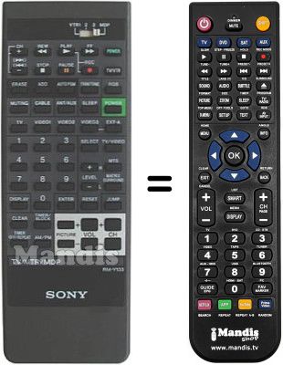 Comandos à distância equivalente Sony 1-473-224-11