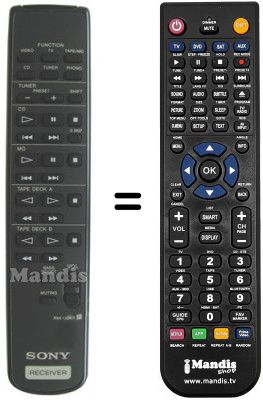 Comandos à distância equivalente Sony STRDE205