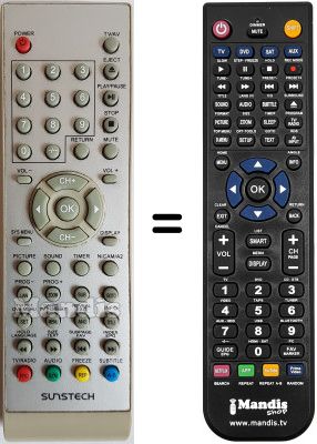 Comandos à distância equivalente Sunstech TL-X2252D