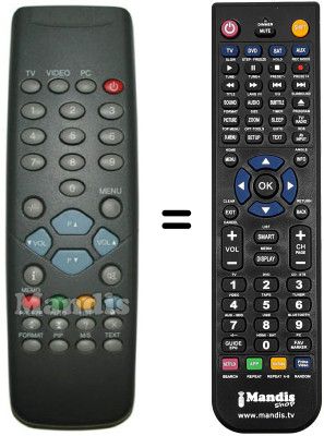 Comandos à distância equivalente Sinudyne 42000