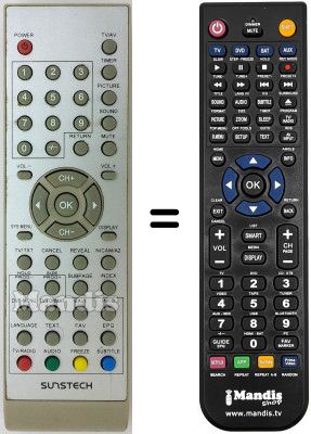 Comandos à distância equivalente Sunstech TL-1911D