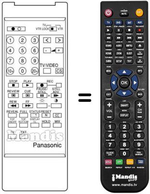 Comandos à distância equivalente Panasonic TNQ1411