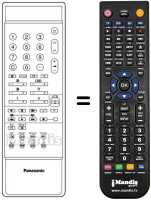 Comandos à distância equivalente Panasonic TNQ8E0438