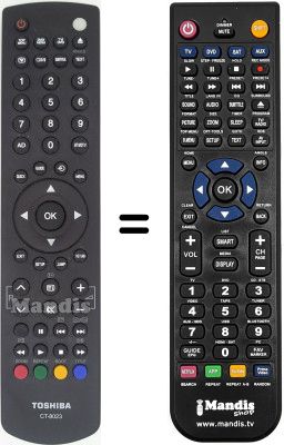 Comandos à distância equivalente Toshiba CT-8023