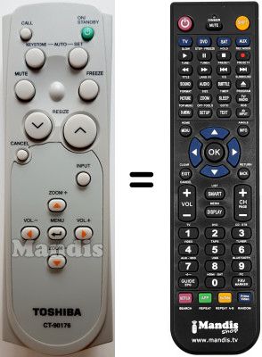Comandos à distância equivalente Toshiba TLP-T70M