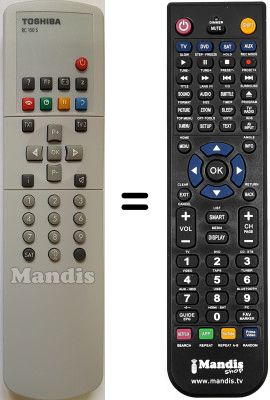 Comandos à distância equivalente Toshiba 28H14PIP