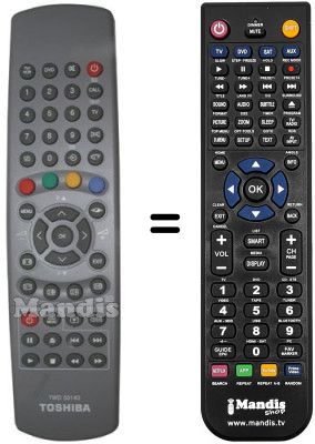Comandos &agrave; dist&acirc;ncia equivalente Toshiba 076R0EY020
