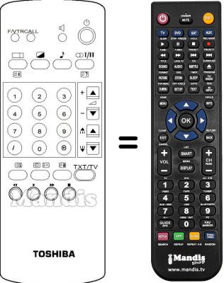 Comandos à distância equivalente Toshiba 2146DF