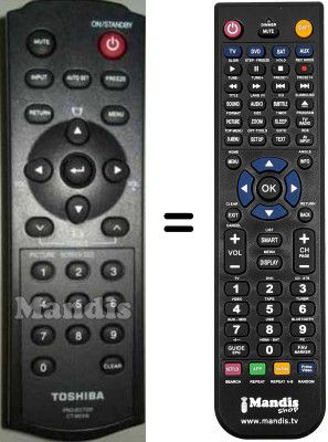 Comandos à distância equivalente Toshiba CT-90316